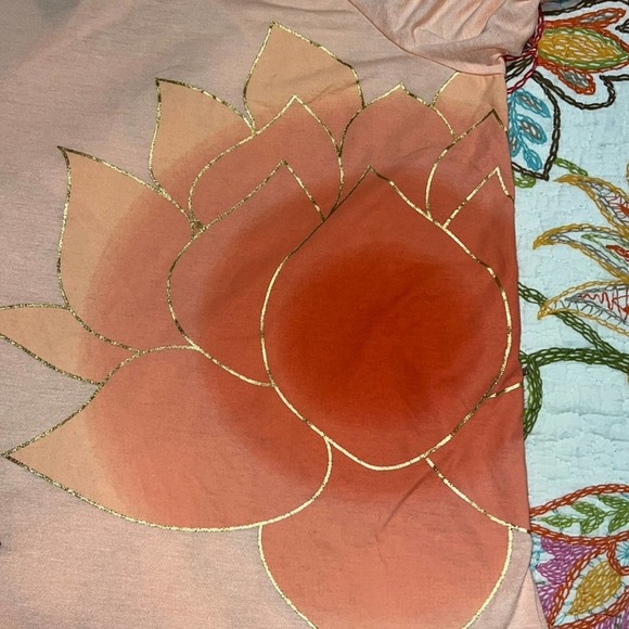 CATO Active womens sz 26/28W activewear top floral peach 3/4 sleeves cutout back - Picture 5 of 14